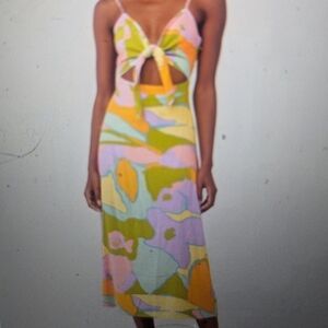 Rare--Show Me Your MUMU Dress-XS Multicolor Strappy Cutout Dress